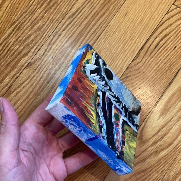 Original Acrylic Painting 4x4- The Boast of the Raven - Picture 3 of 3